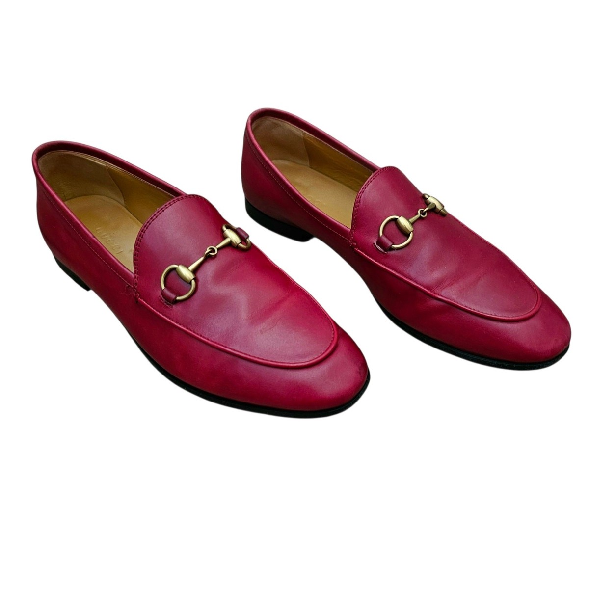 Leather Loafers Gucci Red Leather Gucci Jordaan Red Gucci Shoes