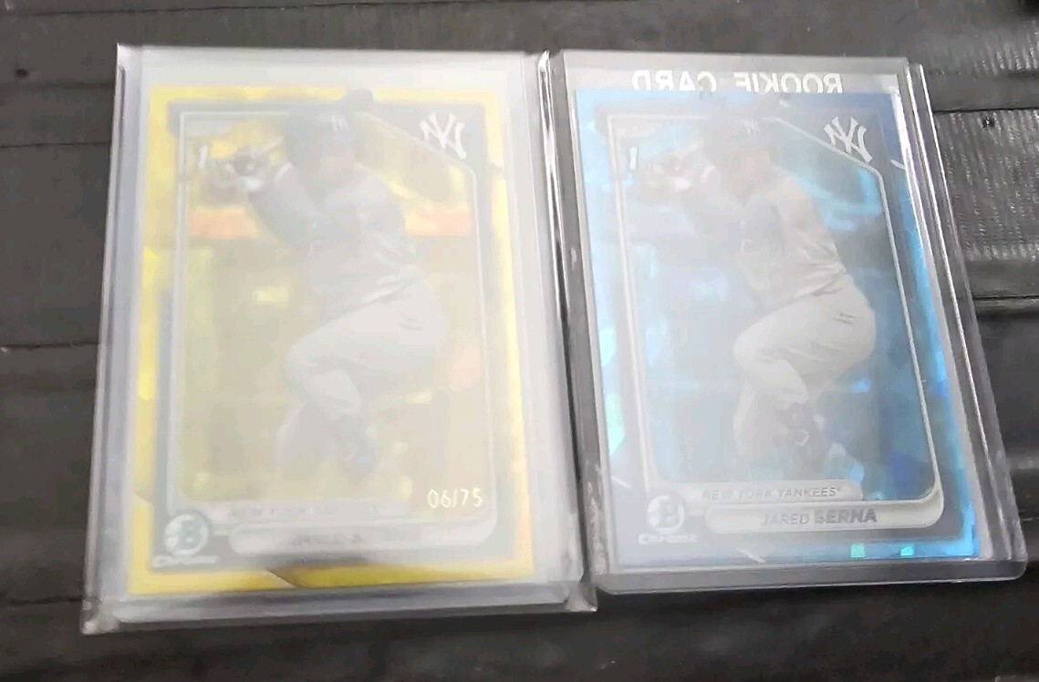 2024 Bowman SAPPHIRE 1st Jared Serna YELLOW REFRACTOR 06/75 BCP-68 + a Blue