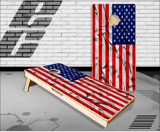 American Flag Satin Cornhole Boards Bean Bag Toss Game