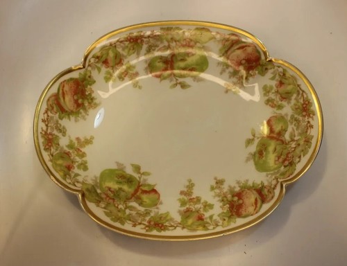 Plato de servir de manzanas y frutas Haviland Limoges de colección Howell-Dohrmann Oakland - Imagen 1 de 12