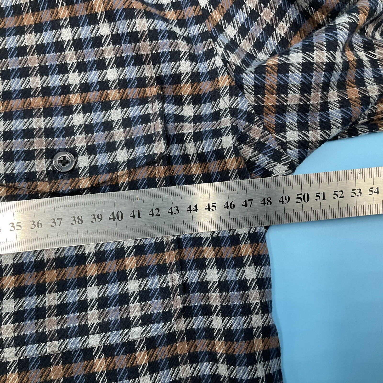 *Rare* Reiss Ash Men’s Button Check Over Shirt Regular Fit Double Pockets Small image 9