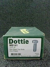 DOTTIE MB141 1/4X1" Zinc Plated Hex Head Tap Bolts 100pcs