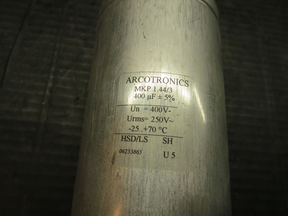 Arcotronics, MKP 1.44/3, Capacitor, 400 uF +/- 5%, Un=400 Arcotronics, MKP 1.44/3, Capacitor, 400 uF +/- 5%, Un=400