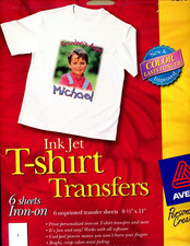 Avery T-shirt Transfers for Inkjet Printers 3271 8.5" x 11" 6 Sheets