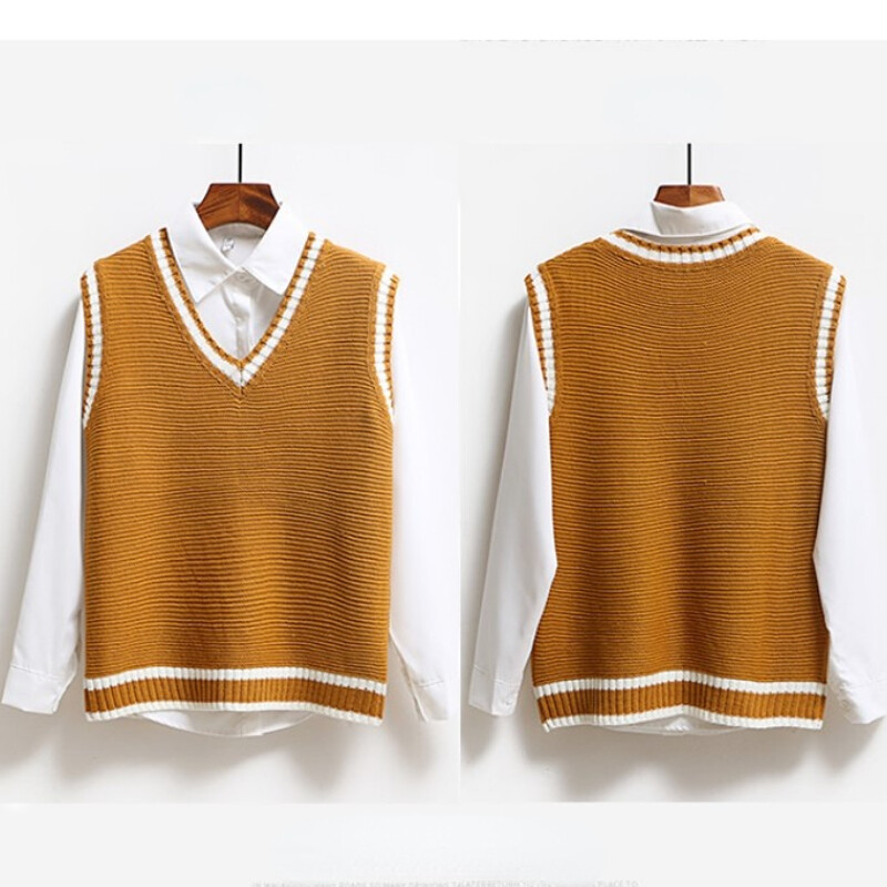 Spring Women Knit Waistcoat Gilet Vest V-neck Sleeveless Sweater Jumper