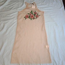 Zara Trafaluc Mesh  Swimsuit Cover Up Embroidered Floral Size S