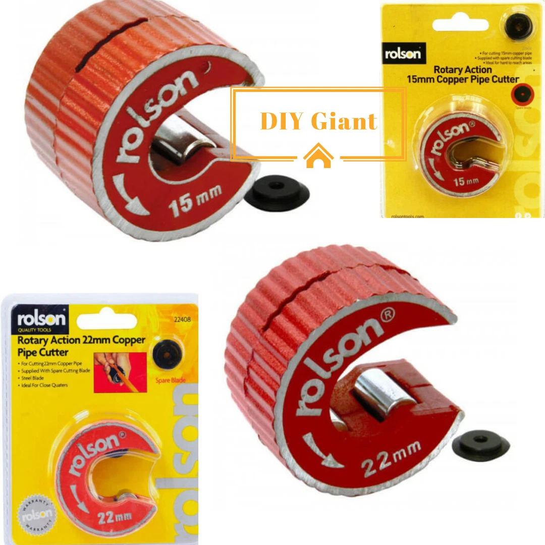 Rolson Rotary 15mm 22mm Copper Pipe Tube Cutter Self Locking Spare Slicer Wheels