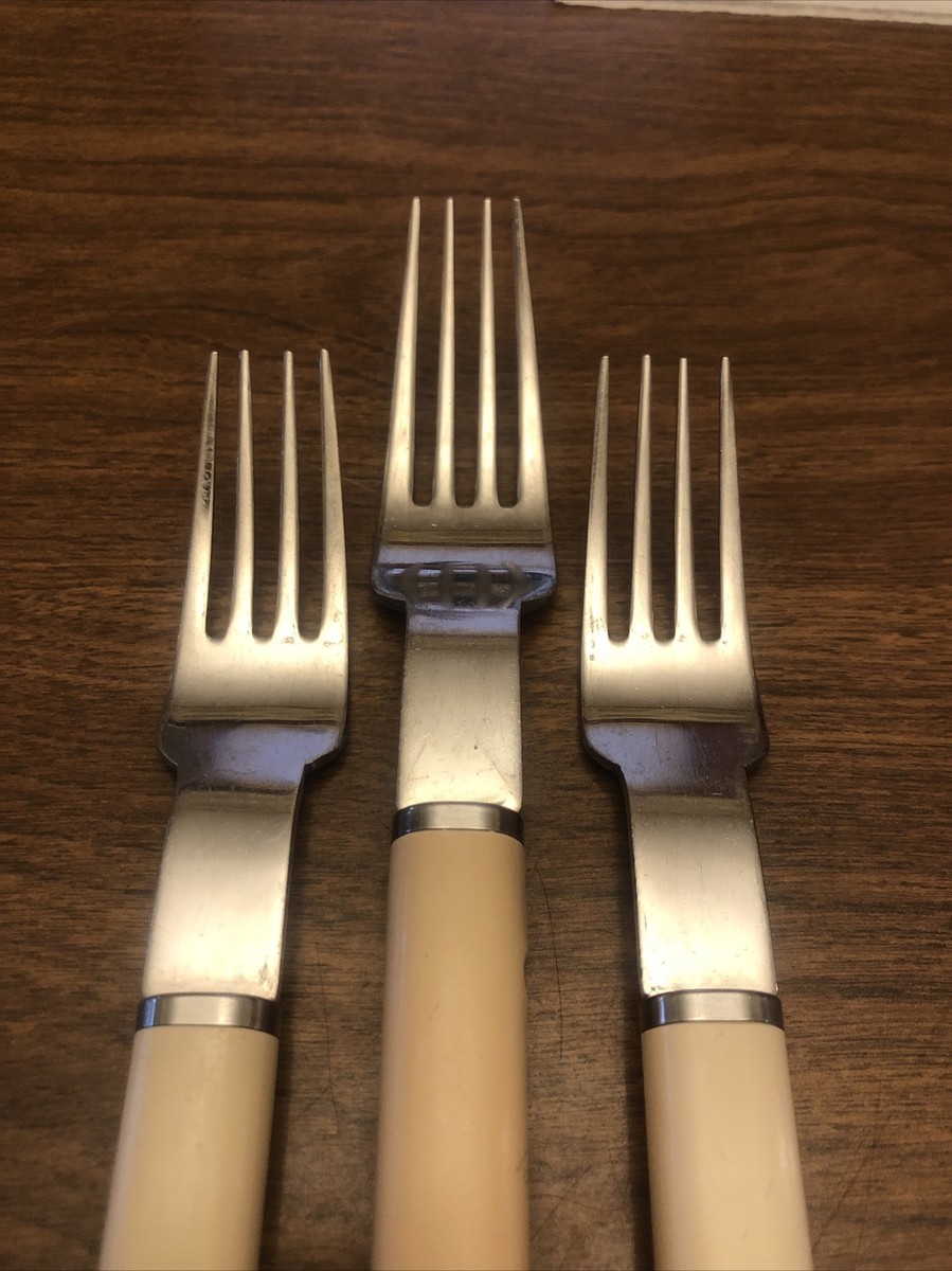boda nova ステンレス　カトラリーセット　値下げ中 Boda Nova OVAL STEEL Stainless Forks 18-8 Cream Color 3