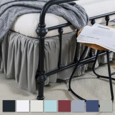 Luxury Dust Ruffle Bed Skirt Solid Microfiber Pleated 14" Drop Pleated Premium