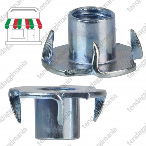 25 Dadi A T M10 X 13mm | Acciaio Zincato Con Design A 4 Denti | Per Legno E Plastica - Foto 3