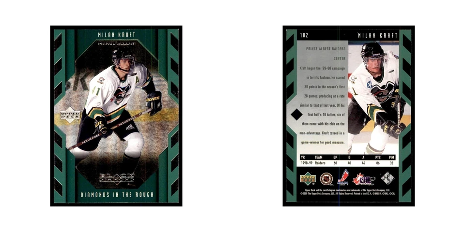 1999 Upper Deck Black Diamond Milan Kraft Hockey Cards #102 - Image 3 of 3