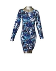 Women Ladies Plain Mini Body con Dress Tunic Top Printed Full Sleeve Dresses