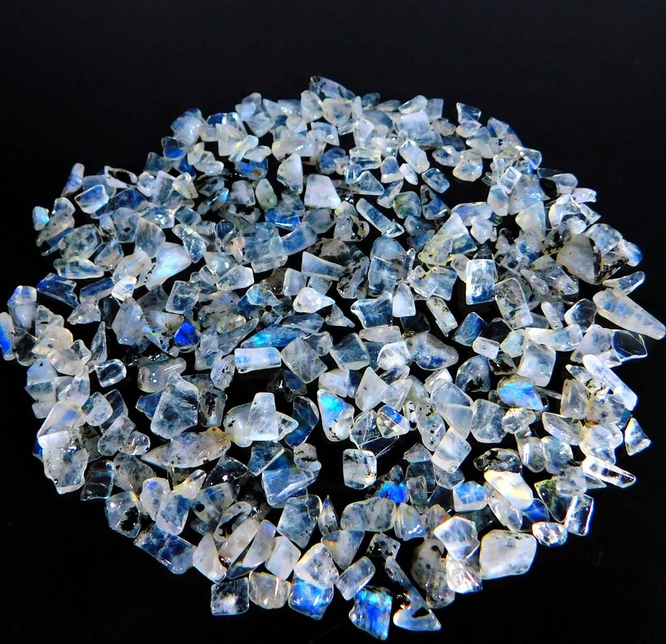 Big Collecton 100% Natural White Blue Moonstone Fact Rough Loose Gemstone - Image 2 of 4