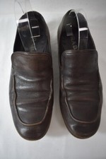 PRADA BROWN LEATHER MEN'S SLIP ON MEN'S SHOES 6M ON SALE