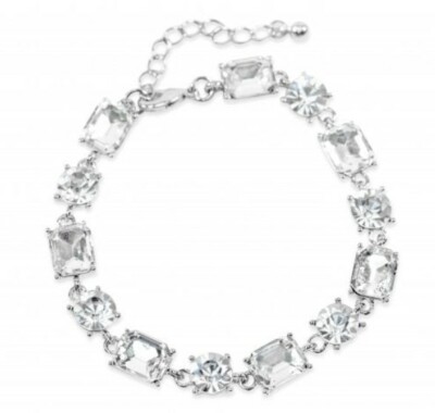 PARK LANE NEU DEISGNER STILVOLLES RHODINIERTES KRISTALL ARMBAND (B19387)