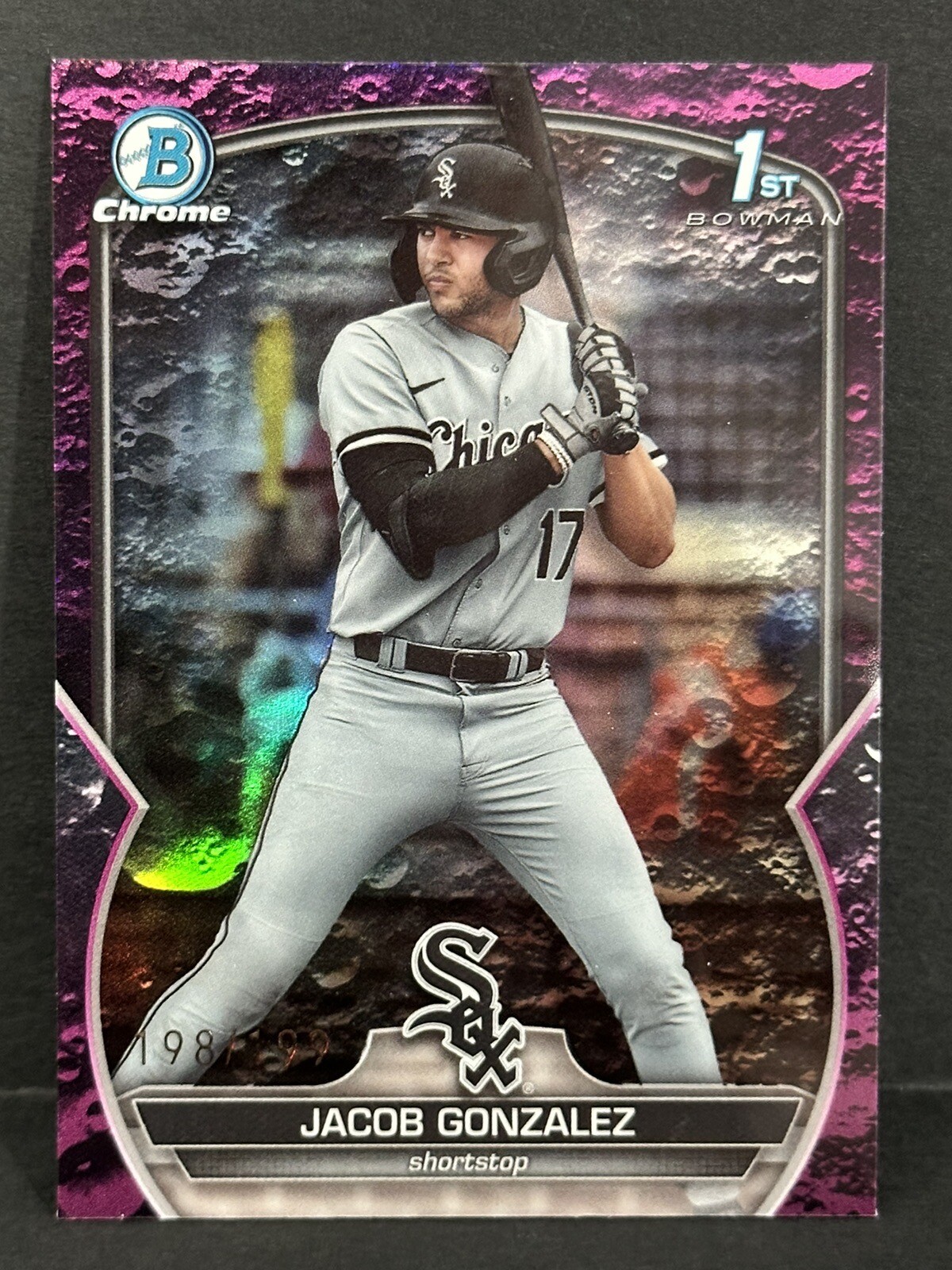 2023 Topps Chrome Bowman Draft 1st Bowman Jacob Gonzalez Fuchsia Lunar /199