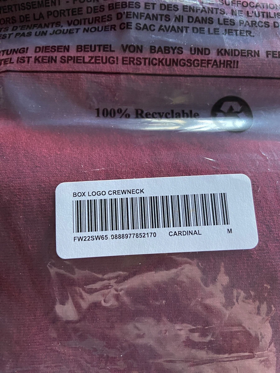Supreme Box Logo Crewneck Sweatshirt Cardinal Size Medium FW22 In