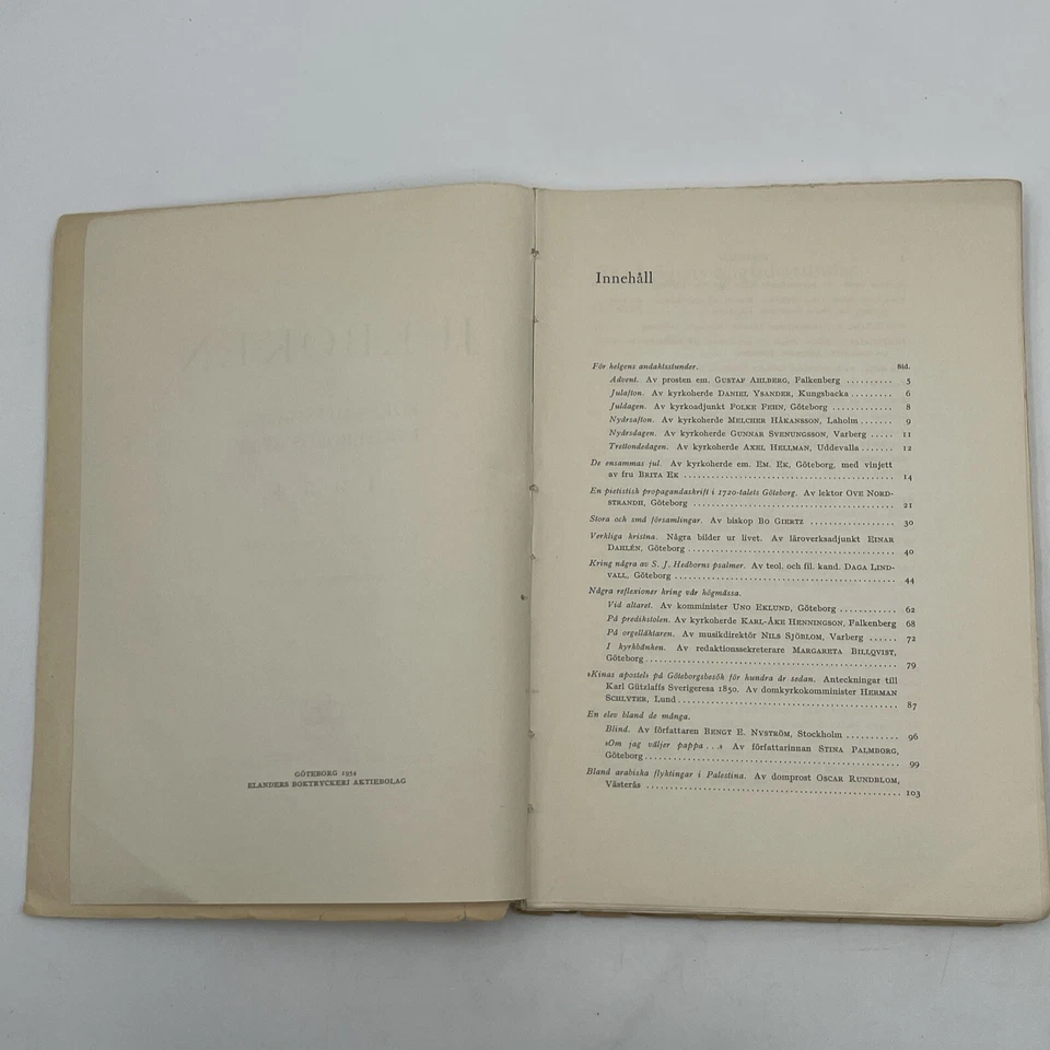 Vintage 1954 Swedish Christmas Book Julboken Prayers Bible Study PB Illustrated  - Image 3 of 4