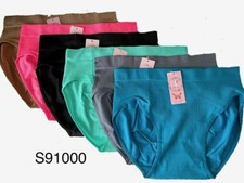 3-6 WOMEN Full BRIEFS Seamless MID RISE PANTIES UNDIES Underwear ONE SIZE 910000