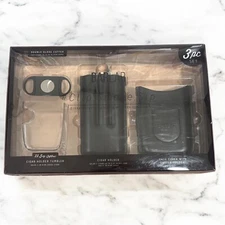 Whiskey Glass Gift Set with Cigar Rest, Cigar Cutter, and Cigar Holder New