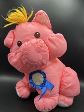 Fisher Price Puffalump Pink Blue Ribbon Pig Prize Winning Vintage 90s Barnyard