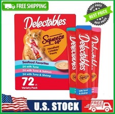 Hartz Delectables Squeeze Up Seafood Variety Pack Lickable Cat Treat, 72 Count