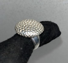 Moroccan Sterling Silver Dome Statement Ring | Berber Style Pebble Band Size S