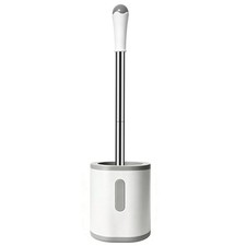 AONEZ Compact Toilet Brush Holder, Stainless Steel Handle, Space Saving for St