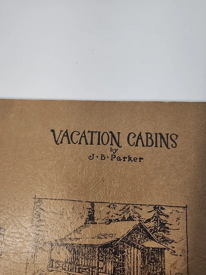 Vintage Art Deco 1935 Vacation Cabin illustrated floor plans staple bound book Foto 2 de 4
