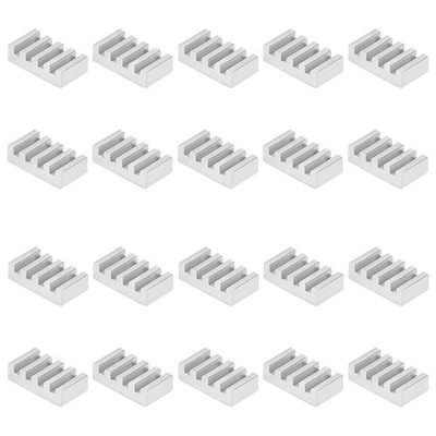 Heat Sink Carved Parallel Line MOS GPU Chip Silver 5x9x2.5mm 20pcs