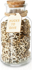 F U Cks to Gift Jar 9 OZ,200PCS Wooden Cutout Letter Gag Fu C K Jar Funny Gifts