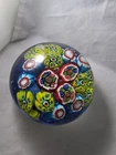vintage Millefiori Murano Art  Glass  Cane Design Multicolor Paperweight