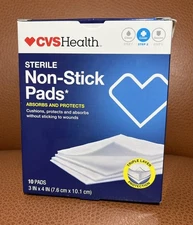 CVS Health Sterile Non-Stick Gauze Pads 3 X 4” 10 Total Pads New