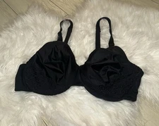 Warners GK5001R Gentle Lift Underwire Bra Unlined Lace Trim Womens 38C Black