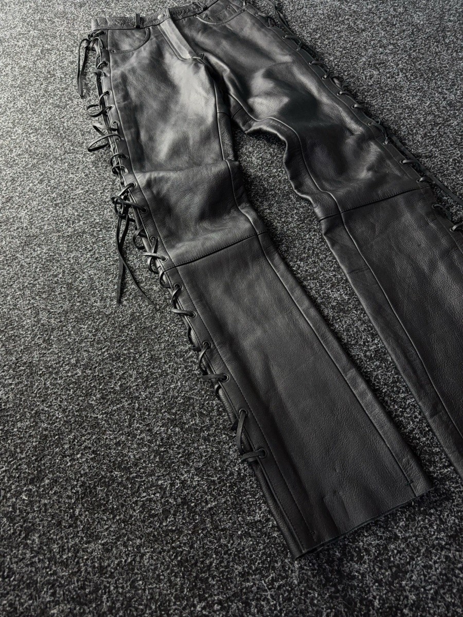 Y2K Vintage Leather Pants Opium Style Alt Biker USA Rare Women's