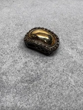 Elegant 925 Sterling Silver With 14k Yellow Gold Accent Slide Pendant H108