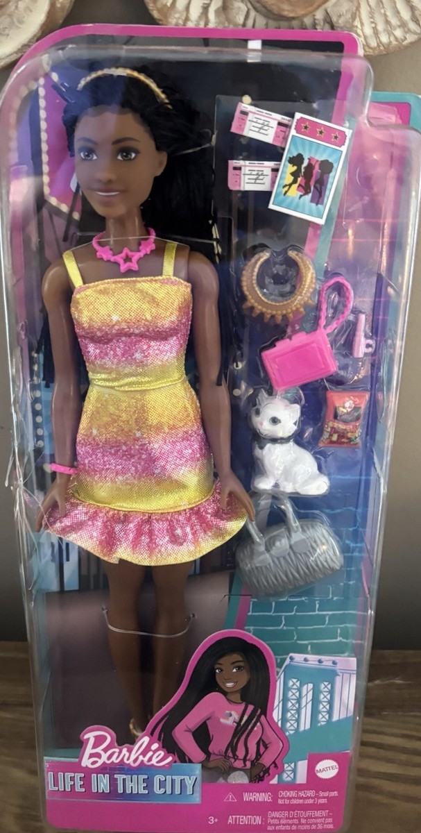 NEW Barbie Life in the City, Brooklyn Roberts Broadway Doll Set Purse Pet Cat NEW Barbie Life in the City, Brooklyn Roberts Broadway Doll Set Purse Pet Cat