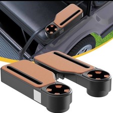 Golf Cart Rear Armrest Set W Cup Holders Universal Fit Brown Black Pair