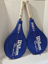 Pair Of Wilson Graphite Aggressor 95 High Beam Tennis Racquets W Case 4 3/8 Grip