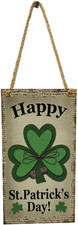 St. Patrick's Day Wooden Wall Sign Plaque for Door Decor 20.3x10.8x0.5cm 