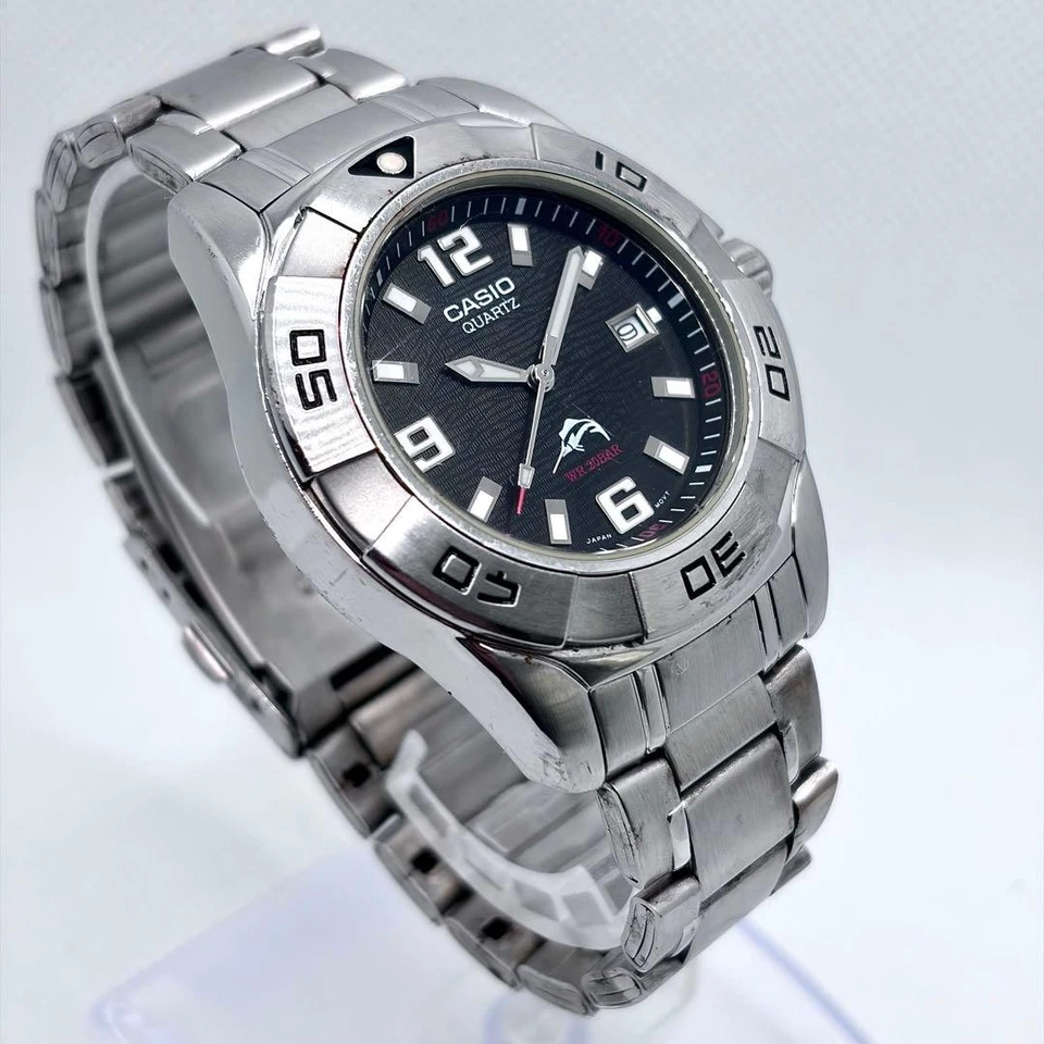 Reloj Casio Diver MDV 100 2784 Hombre Esfera Negra Funcionamiento Caja Acero Inoxidable Foto 4 de 4