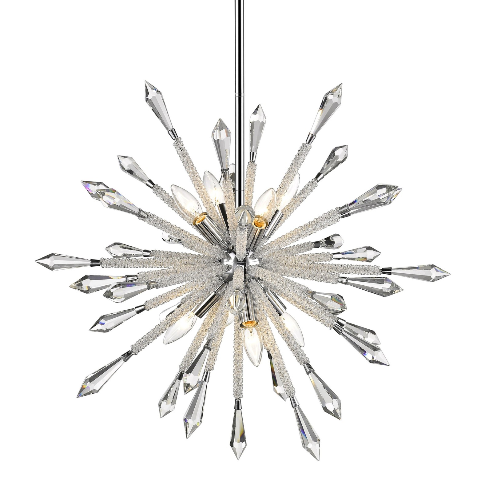 Z-Lite 4002-8 Soleia 8-Light 27-Inch Chrome Crystal Sputnik Chandelier