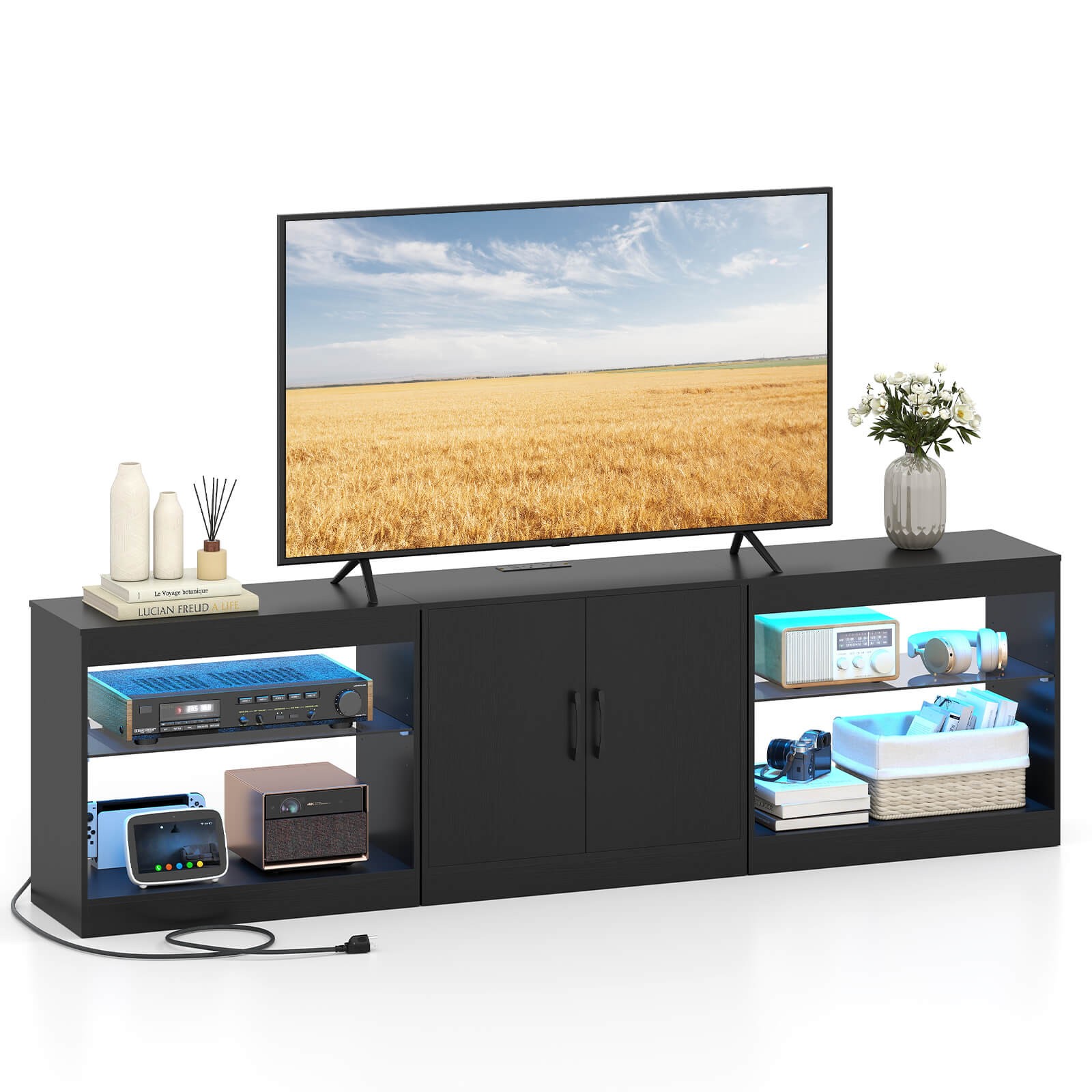 For Tvs Up To 85 Inches W/power Outlets, Remote Control, Cab