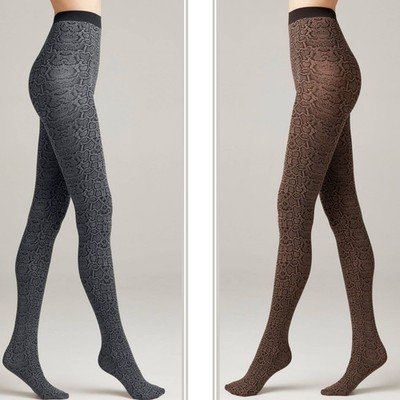 Conte Python Lycra quality fancy style opaque tights 50 den hosiery fumo cacao