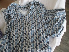 soma pajamas short sleeve shirt capri set medium blue cool nights