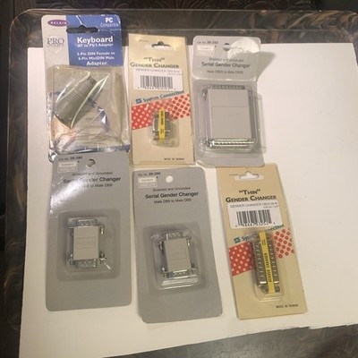 Lot 14 Vintage Computer Adapters Tandy Radio Shack NOS Serial DB9 DB25 PS2 AT