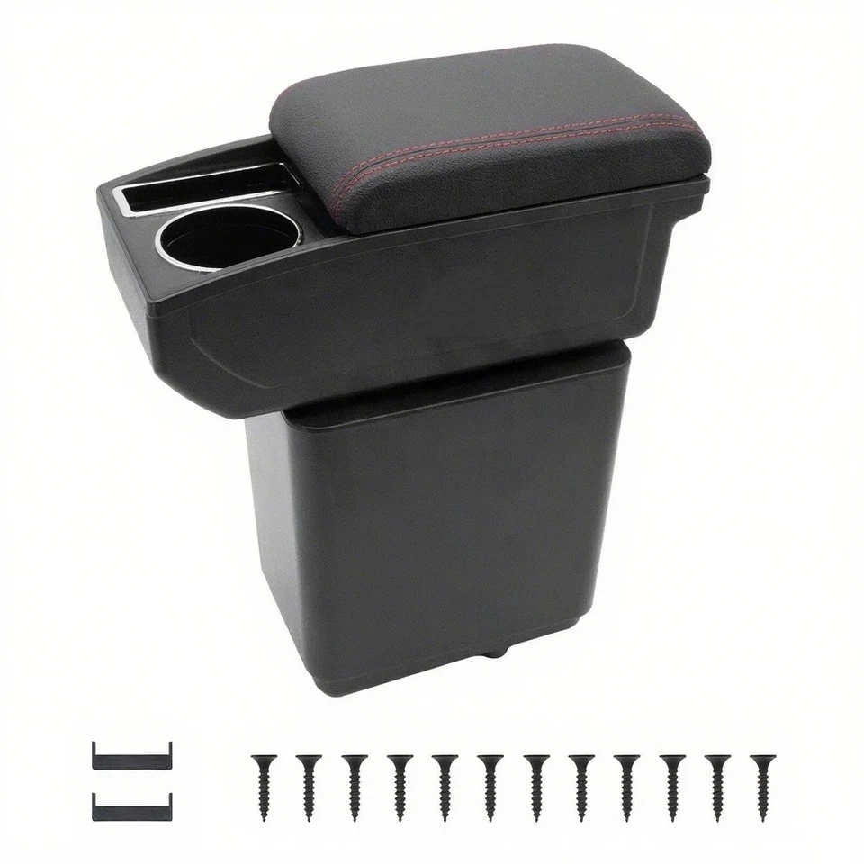 Caja reposabrazos para Peugeot Partner caja de almacenamiento de espacio de doble capa con portavasos Foto 3 de 4