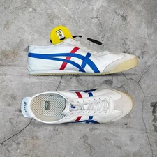 Vintage Y2K Onitsuka Tiger Mexico 66 White Blue Red Runner Retro Sneaker Mens 13