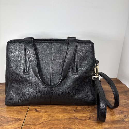 Kate Spade Dominique Street Satchel Bag Black Pebbled Leather Crossbody Medium - Picture 6 of 19