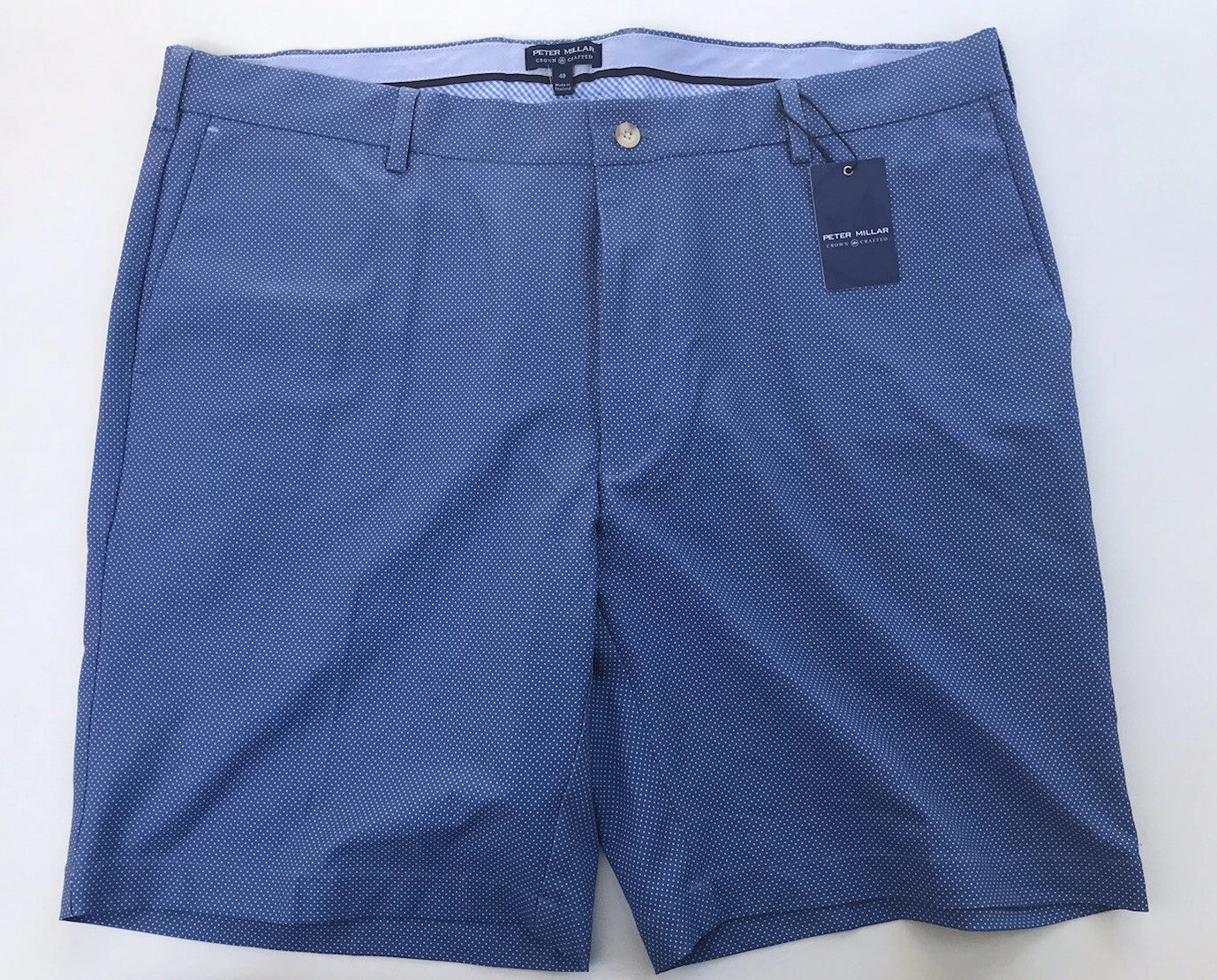 Peter Millar Crown Crafted TF Lunar Blue Stealth Polka Dot Golf Shorts 40 New